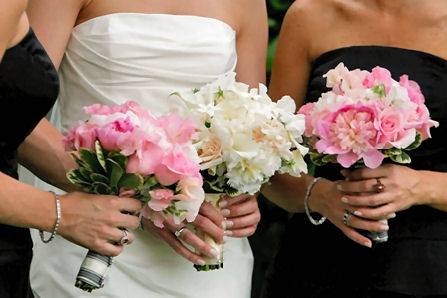 Bridal boquet  with two bridesmaids boquets